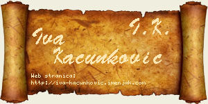 Iva Kačunković vizit kartica